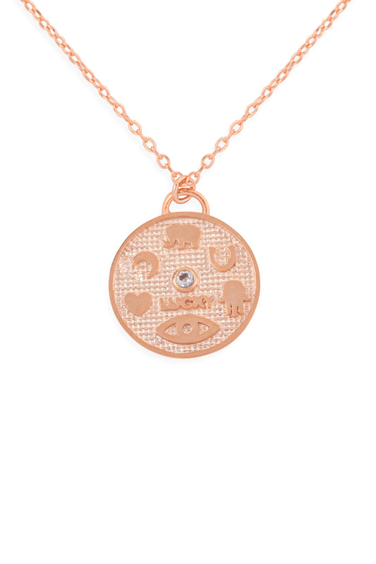 Cast Round Pendant Necklace