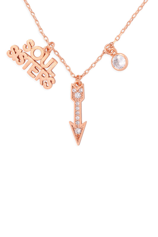 Soul Sister Arrow Cubic Zirconia Pendant Necklace