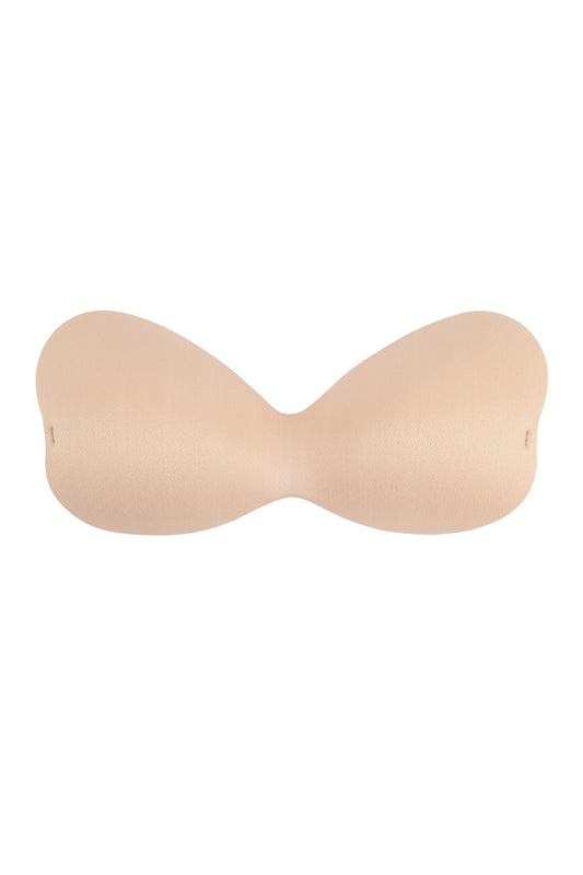 One Piece Adhesive Silicone Reusable NU Bra With Nipple Tape and Transparent Strap