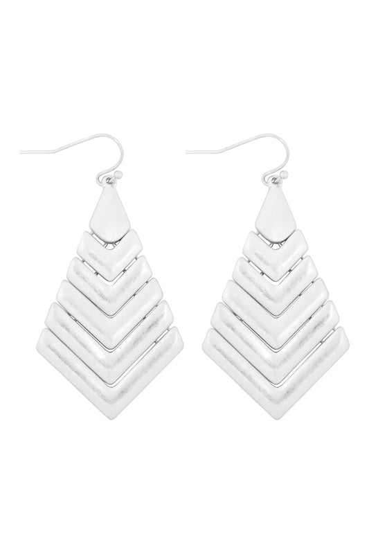 Chevron Fish Hook Drop Earrings