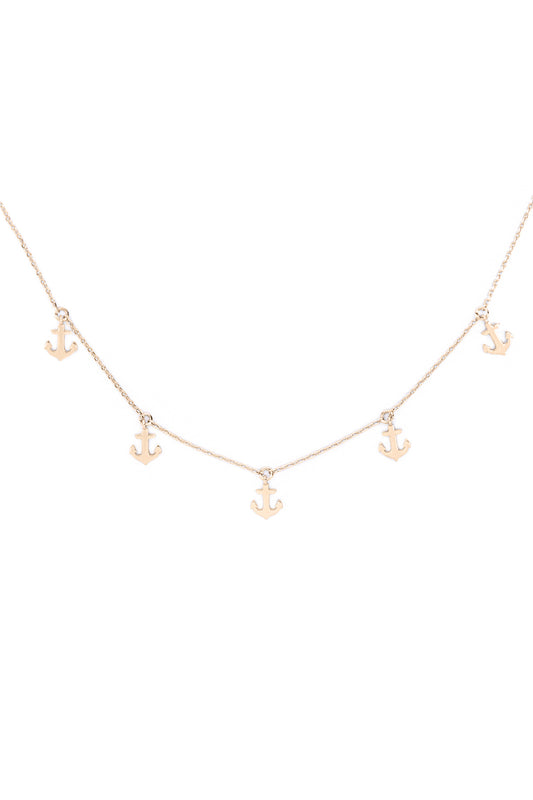 Anchor Dainty Stationery Charm Necklace