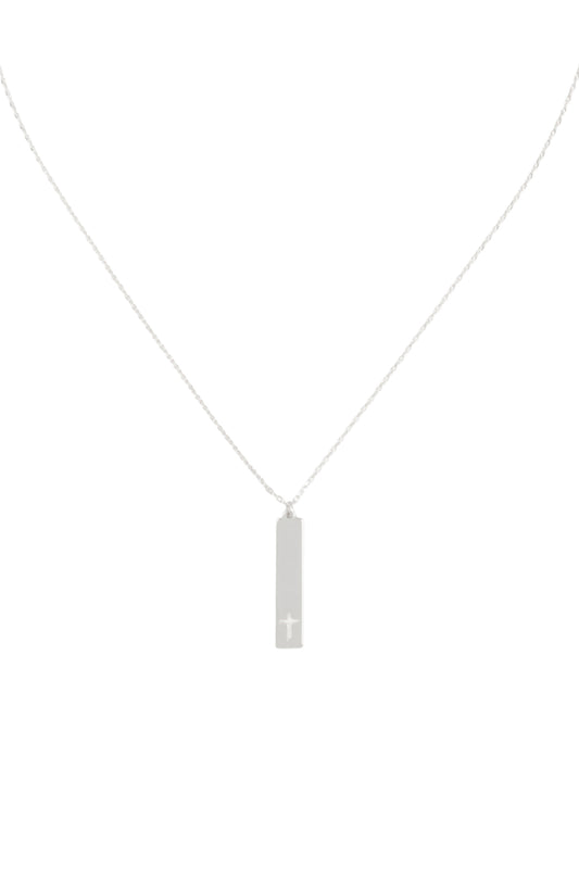 Cross Skinny Bar Necklace