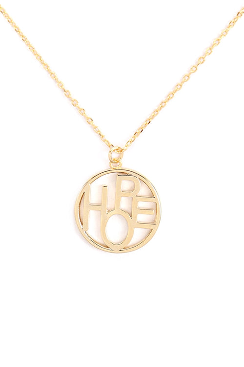 HOPE Open Circle Custom Pendant Necklace
