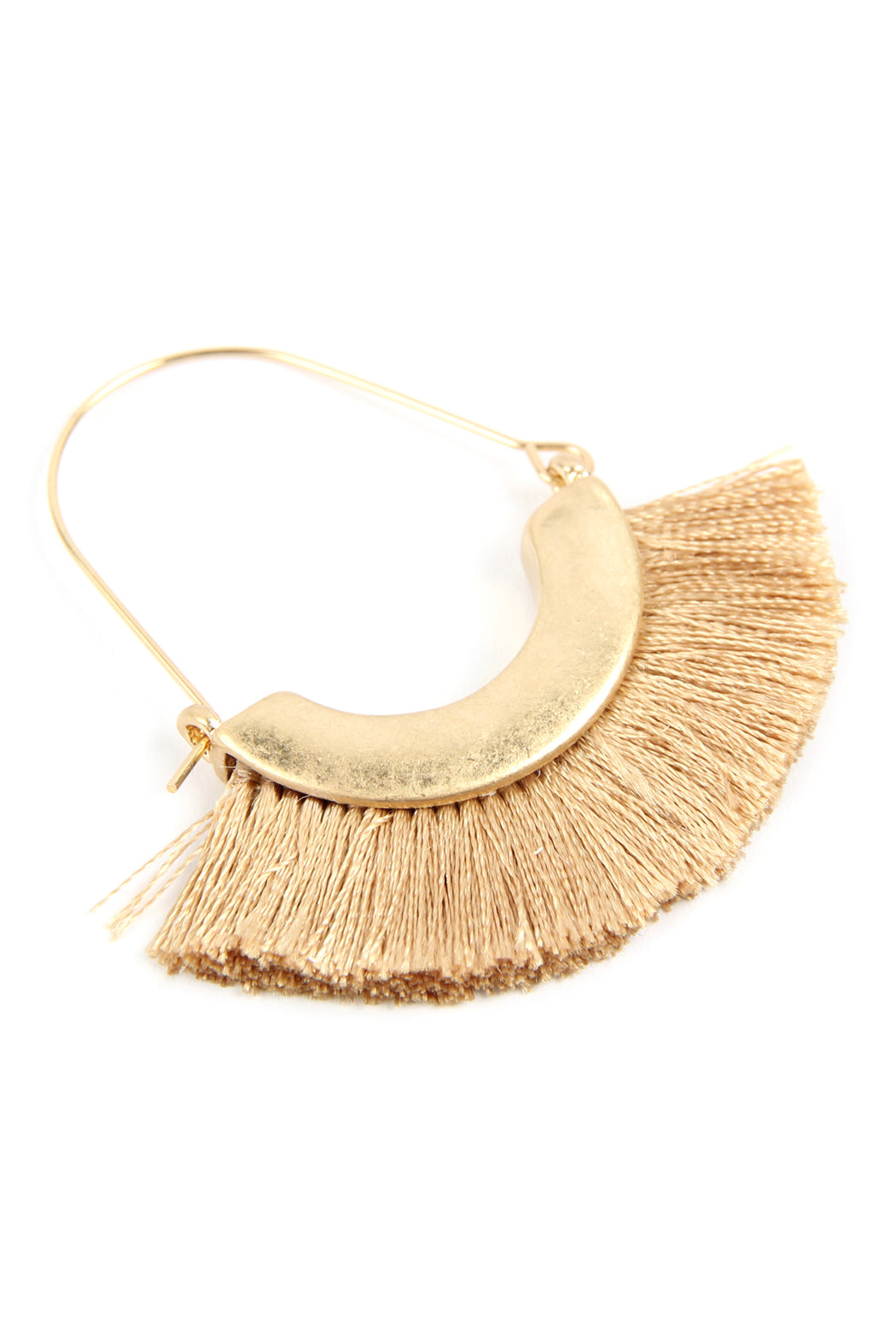 Tassel Hoop Earrings Brown