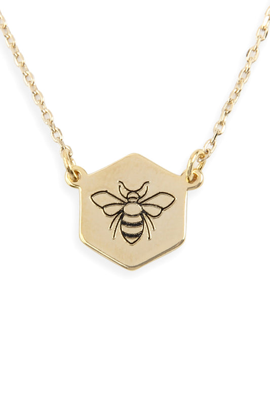 Bee Stamping Pendant Necklace