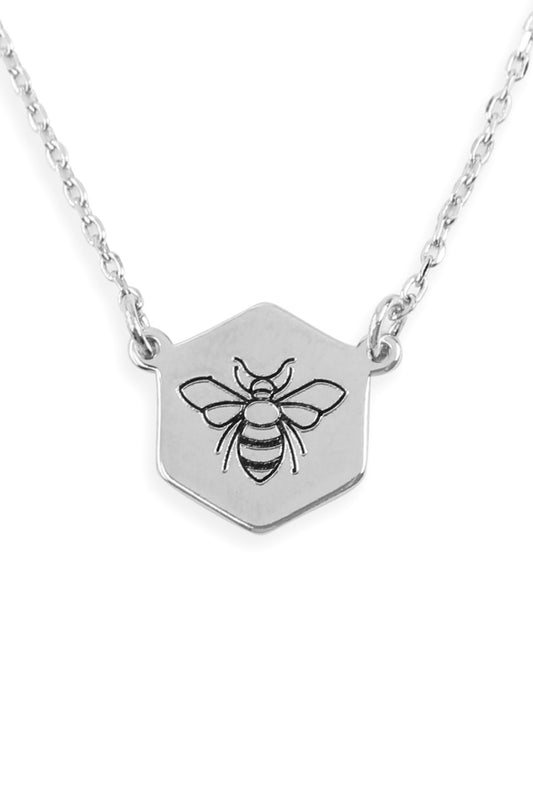 Bee Stamping Pendant Necklace