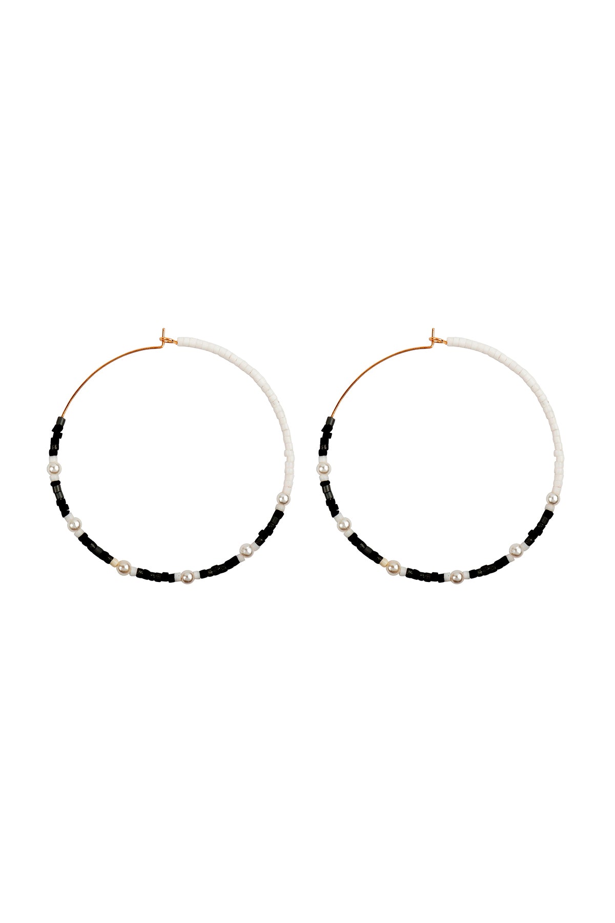 Two Tone Glass Seed Beads Earrings Gray