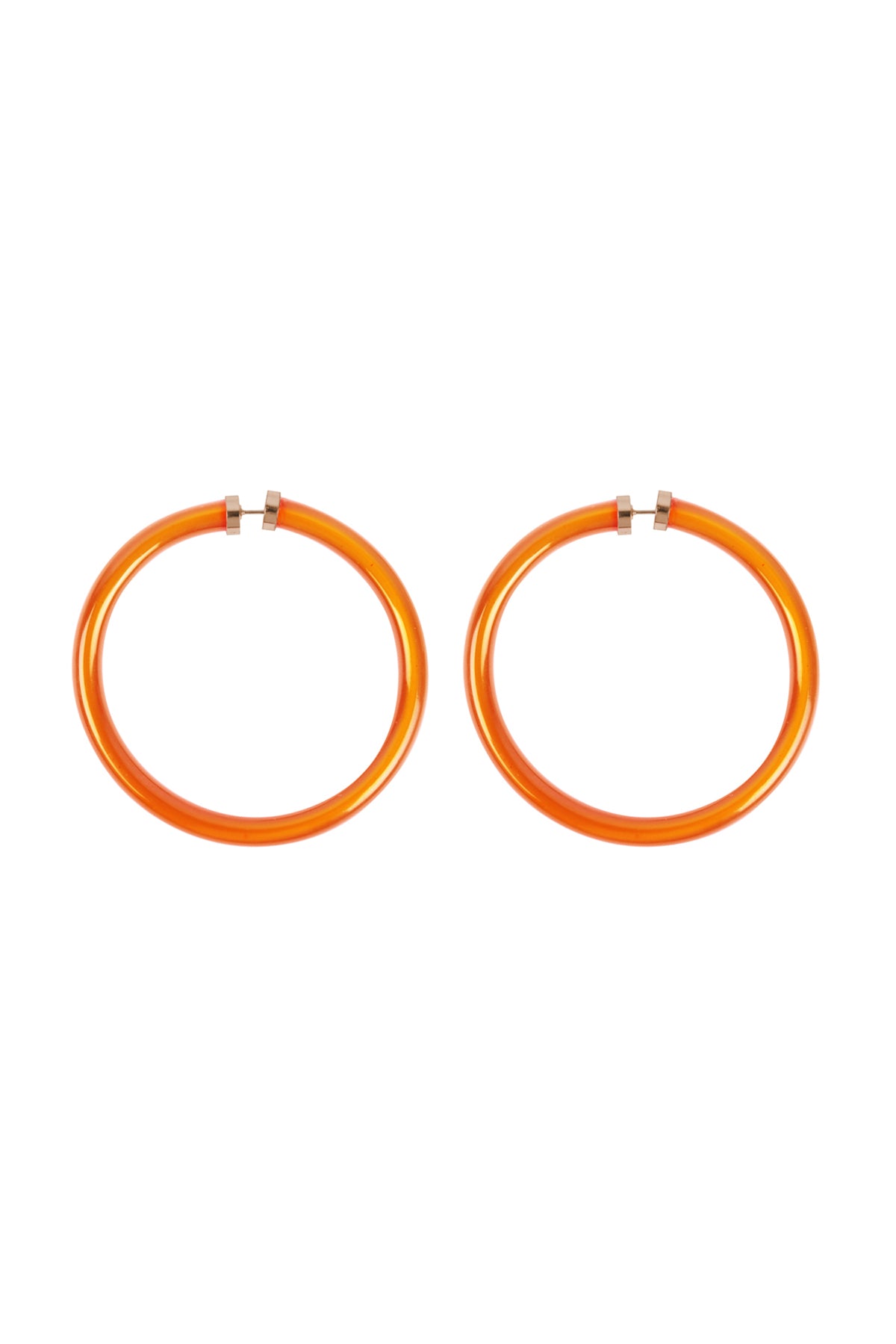 Tube Jelly Hoop Earrings Dark Gold