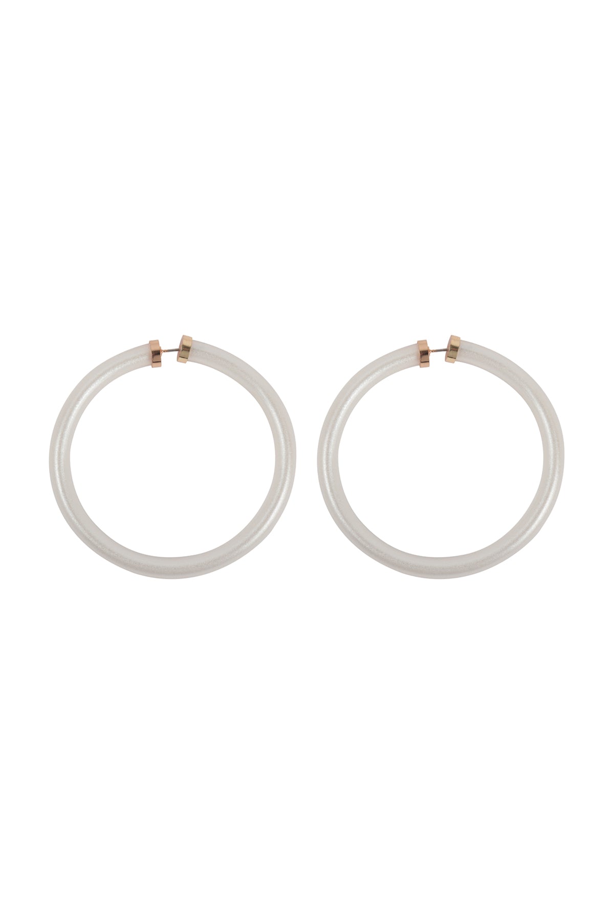 Tube Jelly Hoop Earrings Natural.