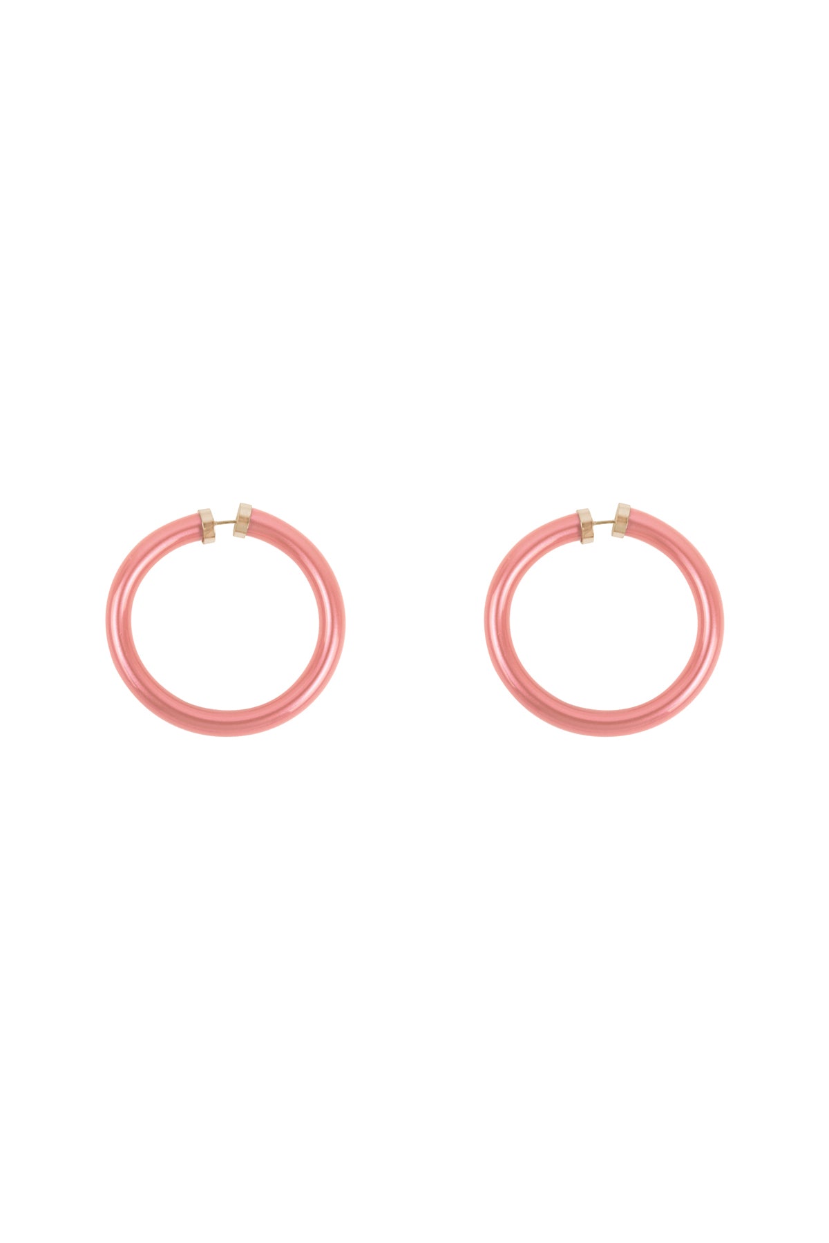 Tube Jelly Hoop Earrings Rose Gold