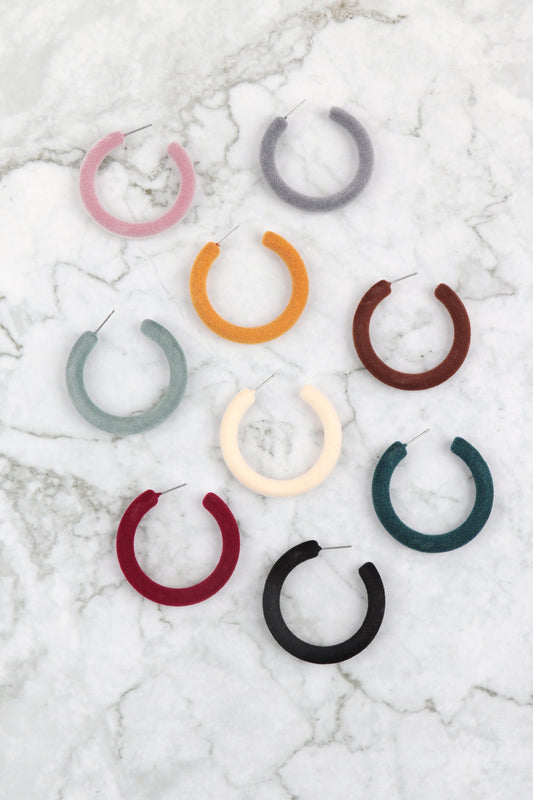 1.5" Velvet Hoop Earrings