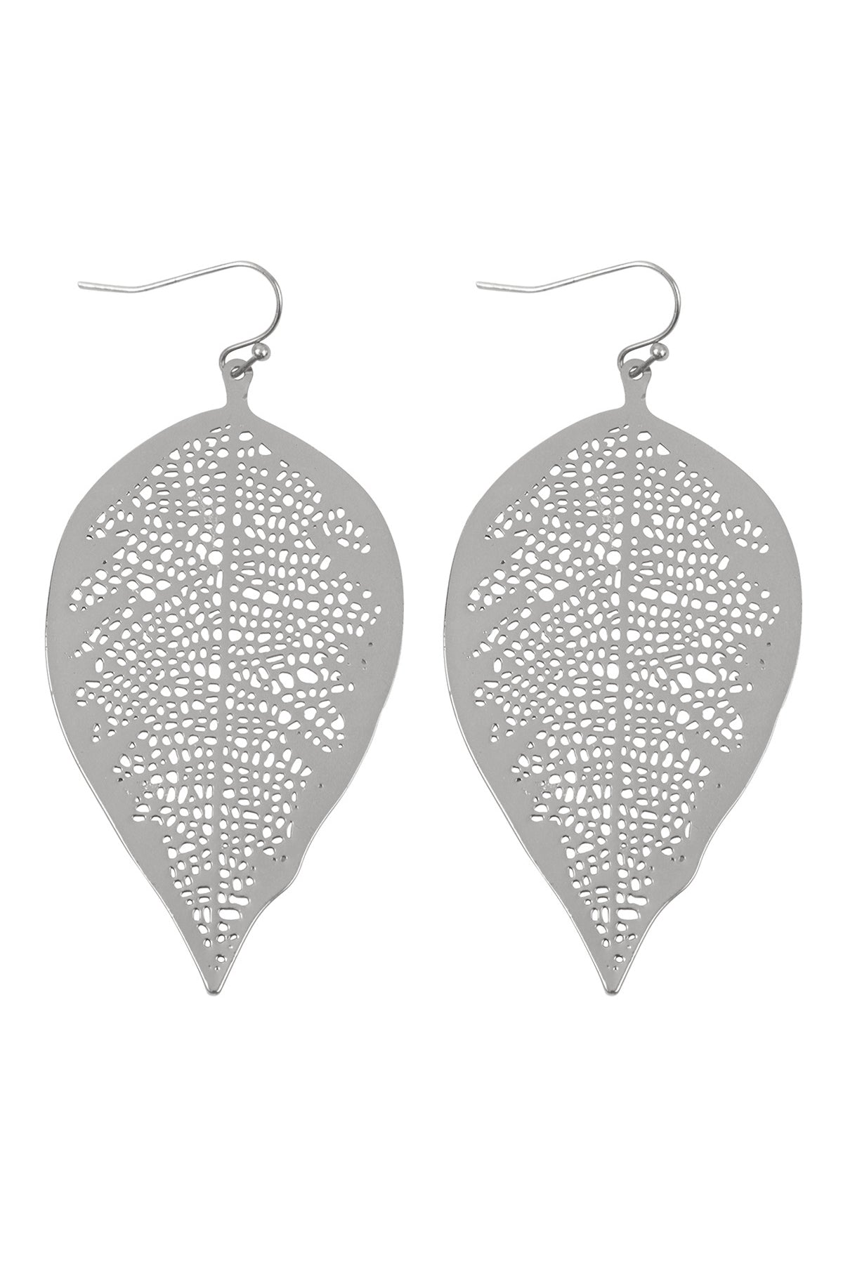 Fine Leaf Filigree Hook Earrings