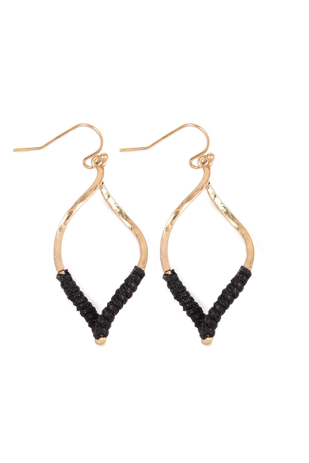 Black Half Thread Wrap Mar2uise Earrings