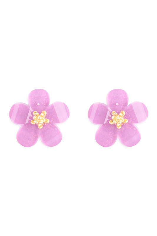 Resin Flower Stud Earrings