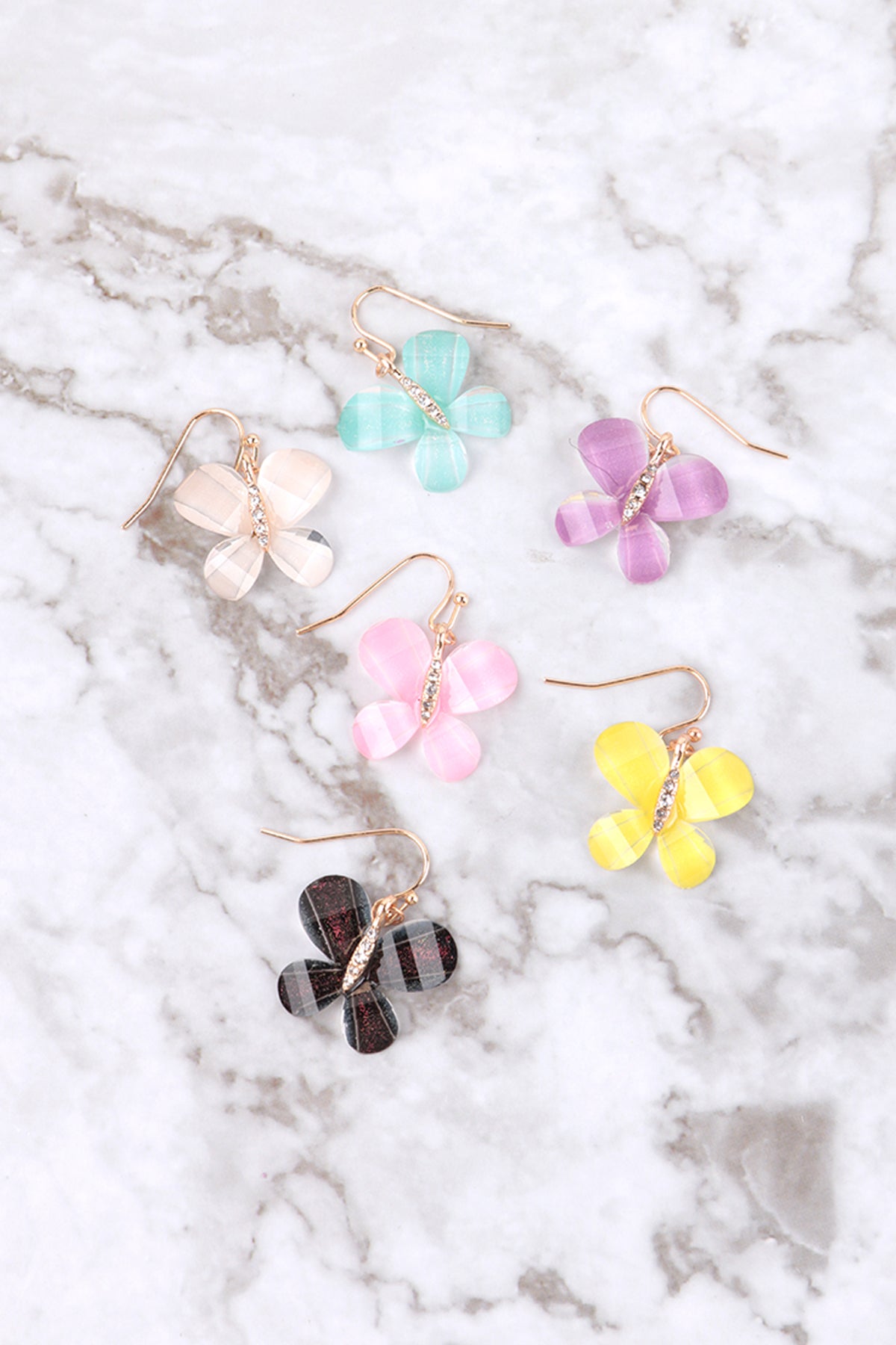 Resin Butterfly Fish Hook Earrings