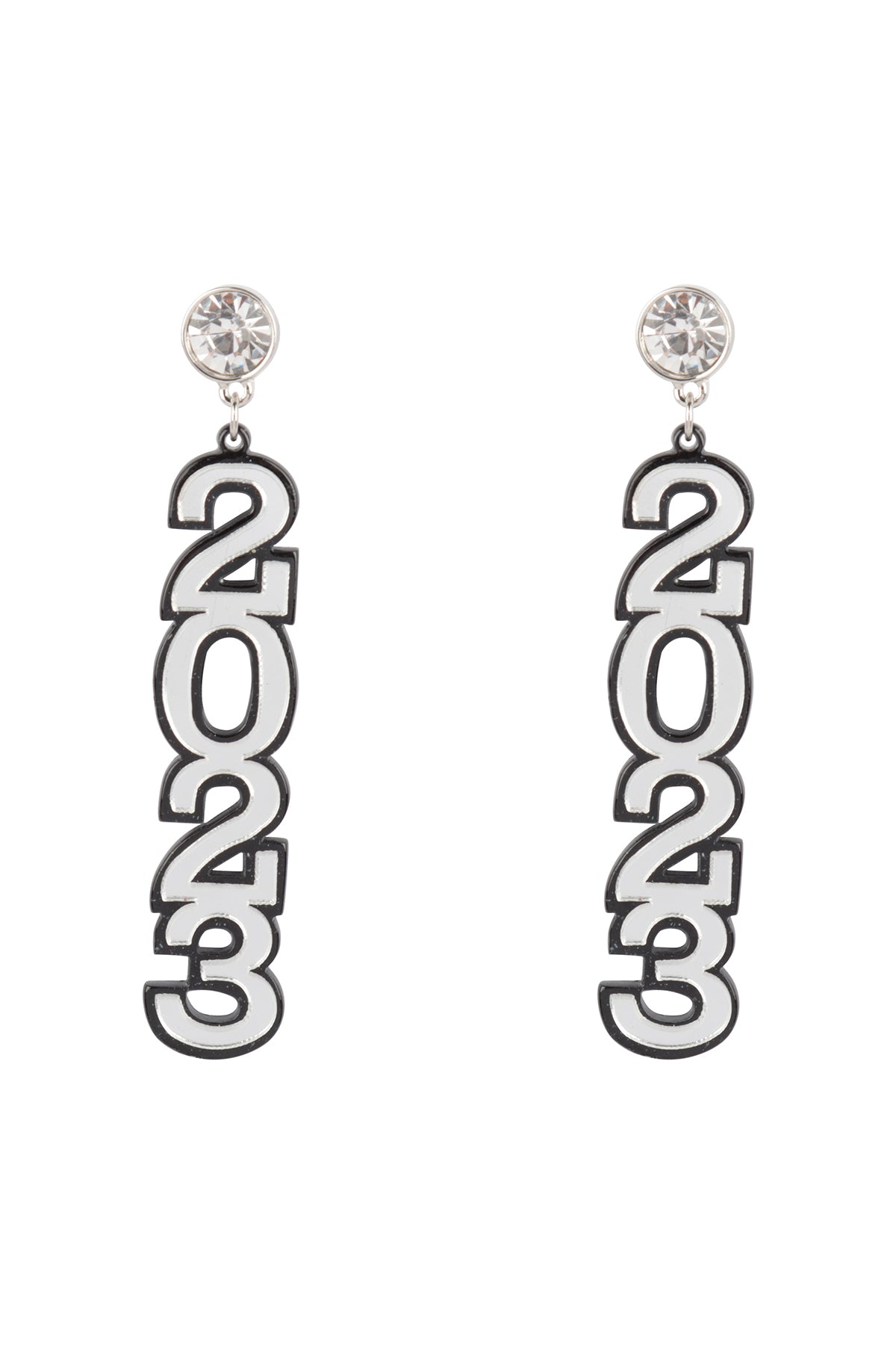 New Year 2023 Drop Earrings Silver