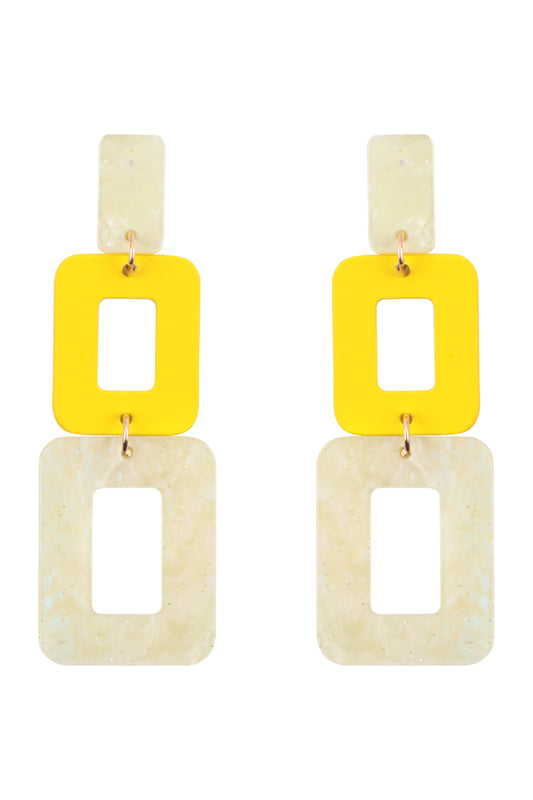 Glitter Square Acetate Drop Earrings