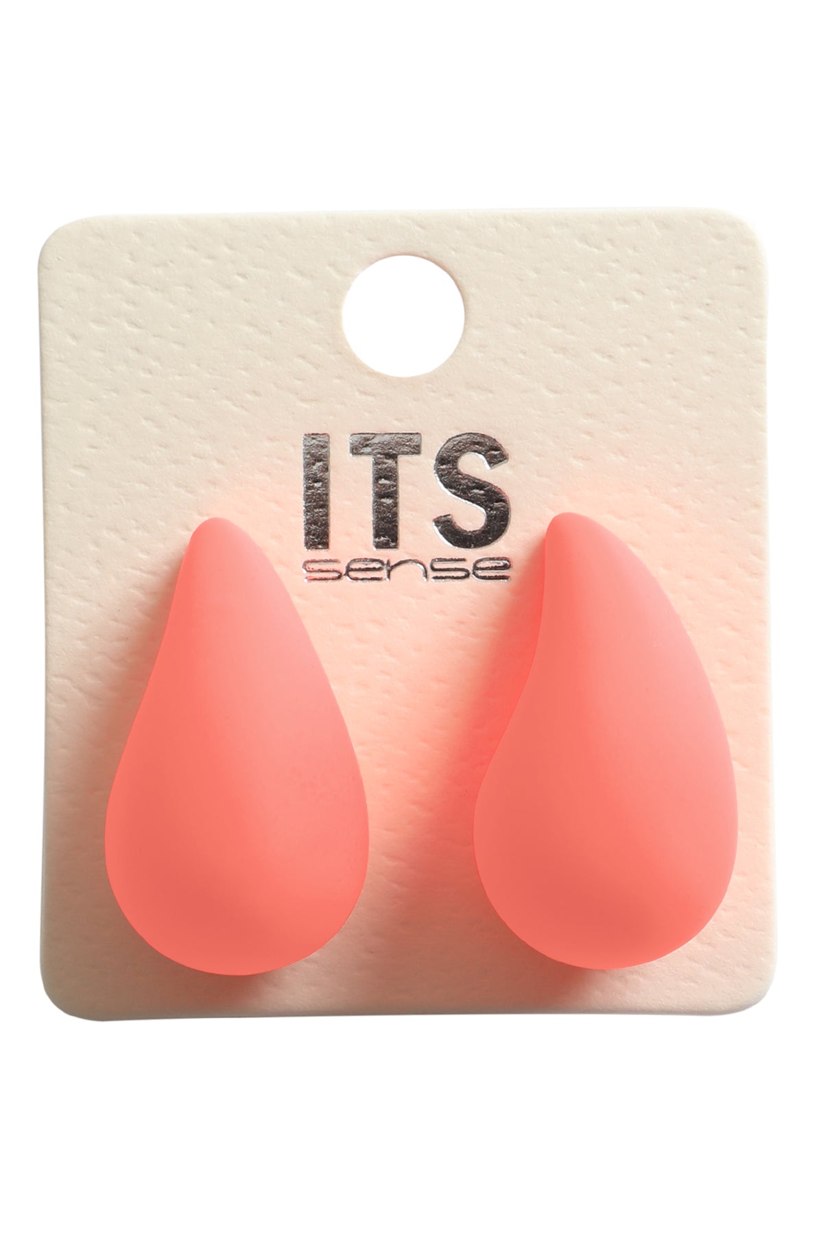 Teardrop Shape Acrylic Stud Earrings Neon Orange