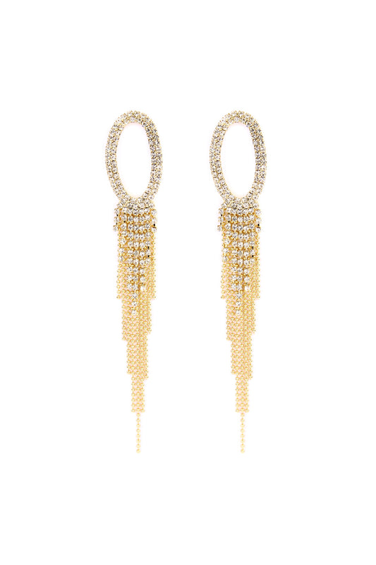 Oval Shape Tassel Earring