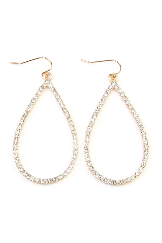Rhinestone Teardrop Hook Earrings