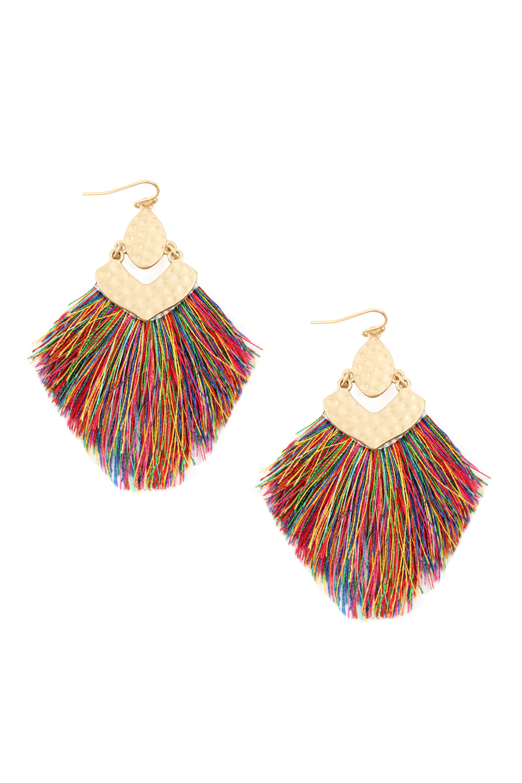 Multicolor Fringe Tassel Drop Earrings