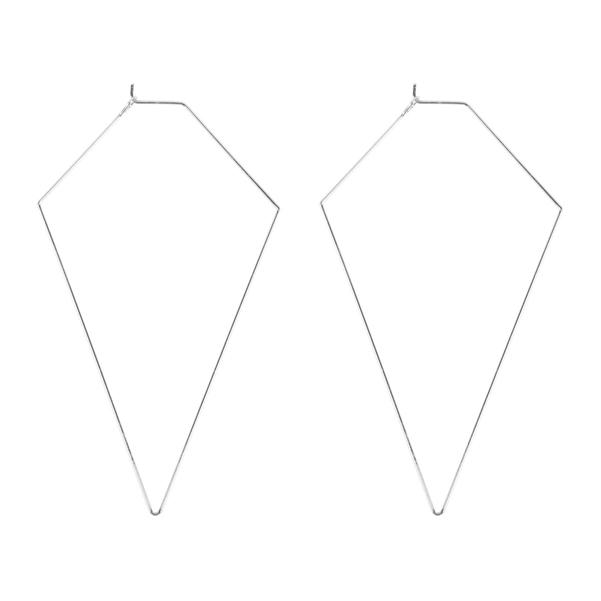 Silver Diamond Shape Wired Earrings