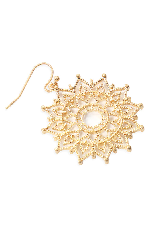 Filigree Mandala Drop Earrings/6Pairs