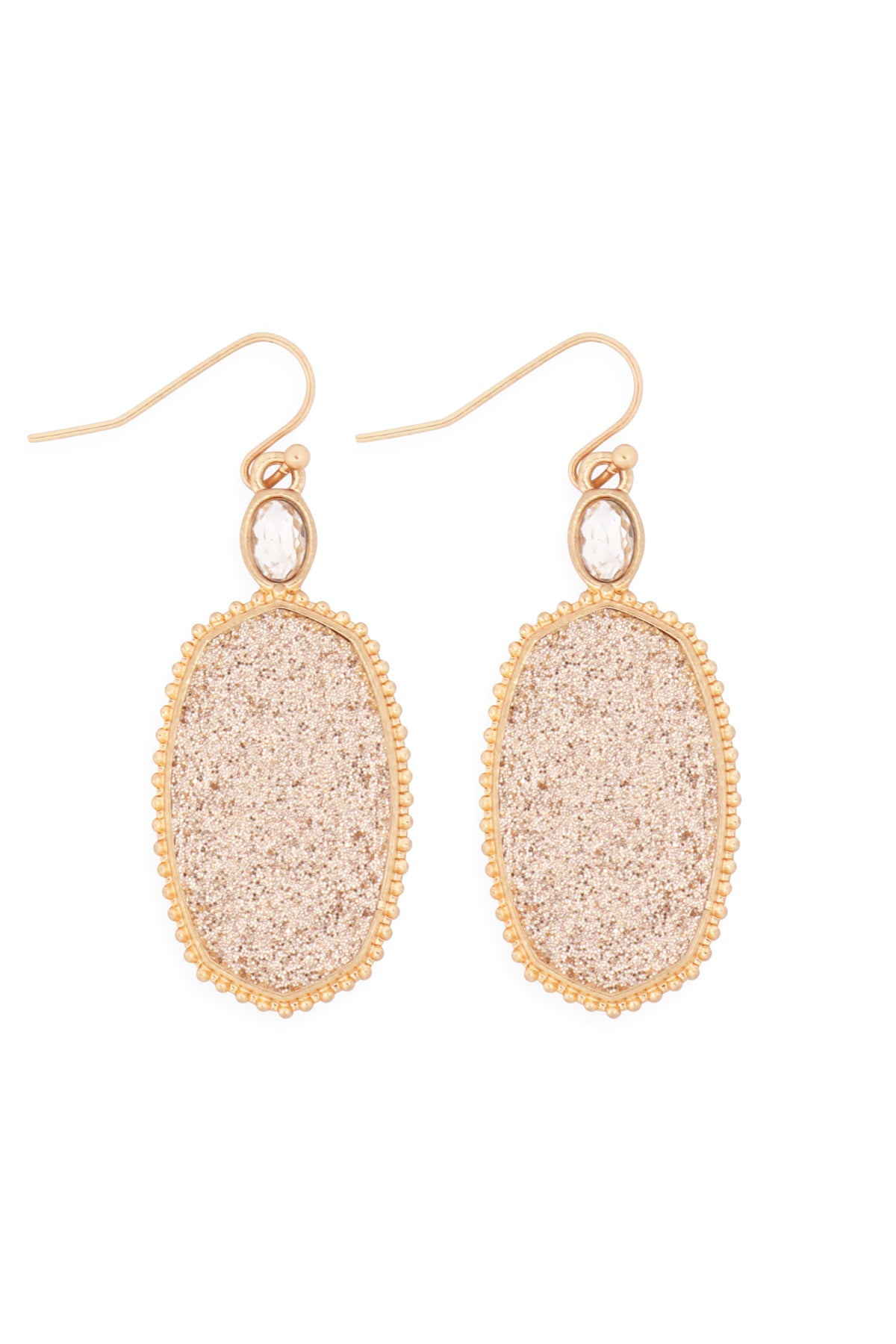 Faceted Drop Earrings Gold