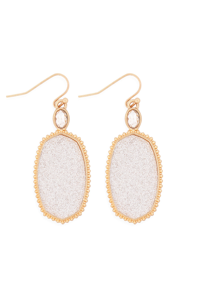 Faceted Drop Earrings SIlver /6Pairs