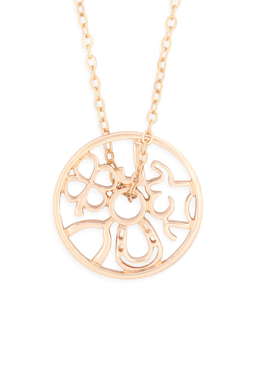 Round Cast Pendant Chain Necklace