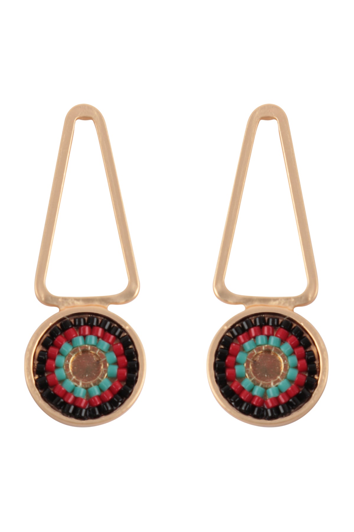 Geometric Seed Beads Drop Earrings Tur2uoise