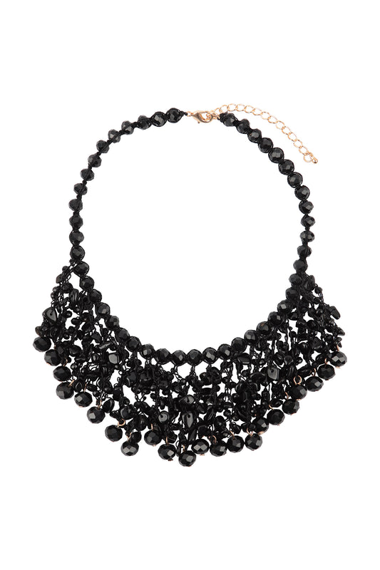 Glass Beads Statement Bib Necklace