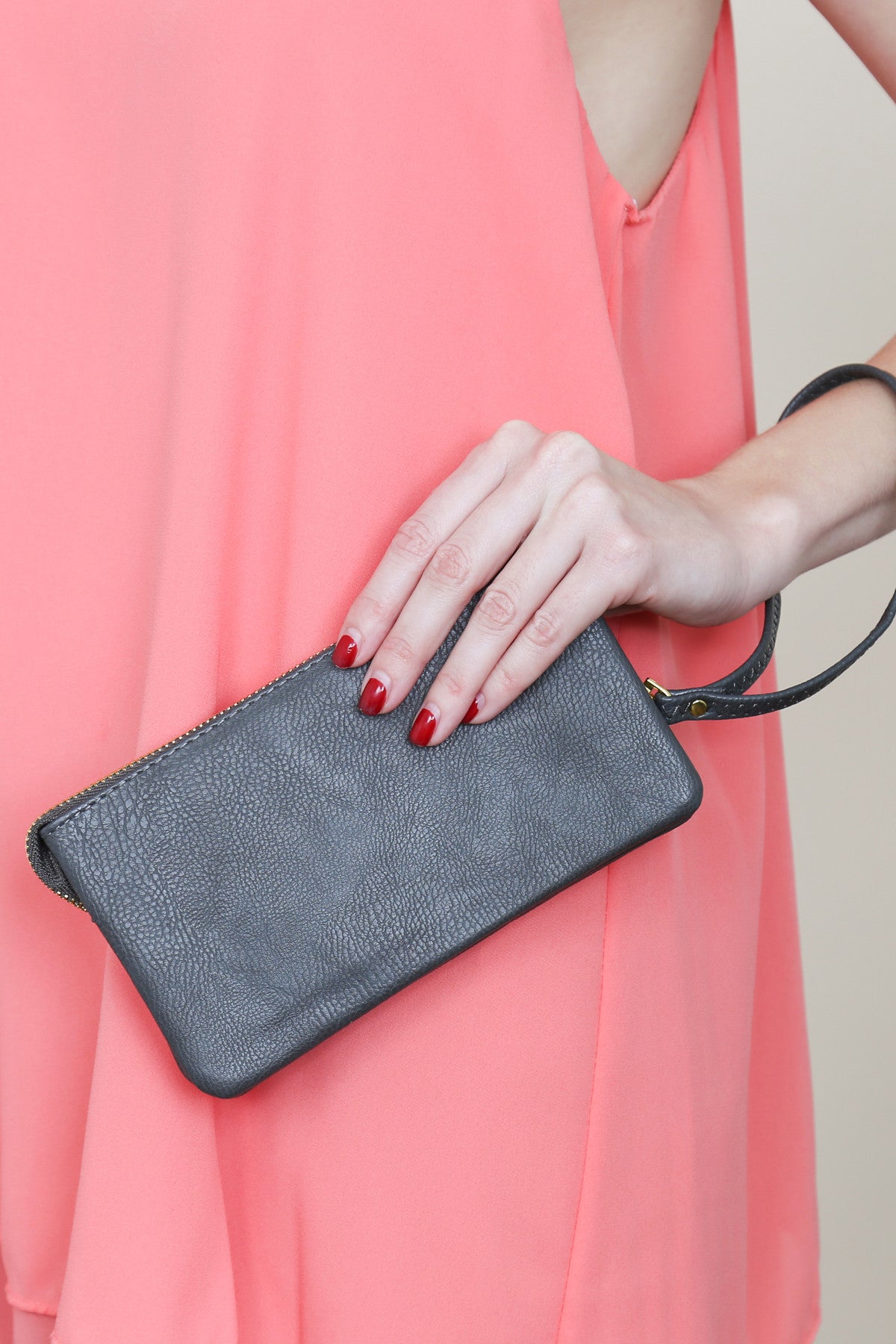 Leather Wallet with Detachable Wristlet