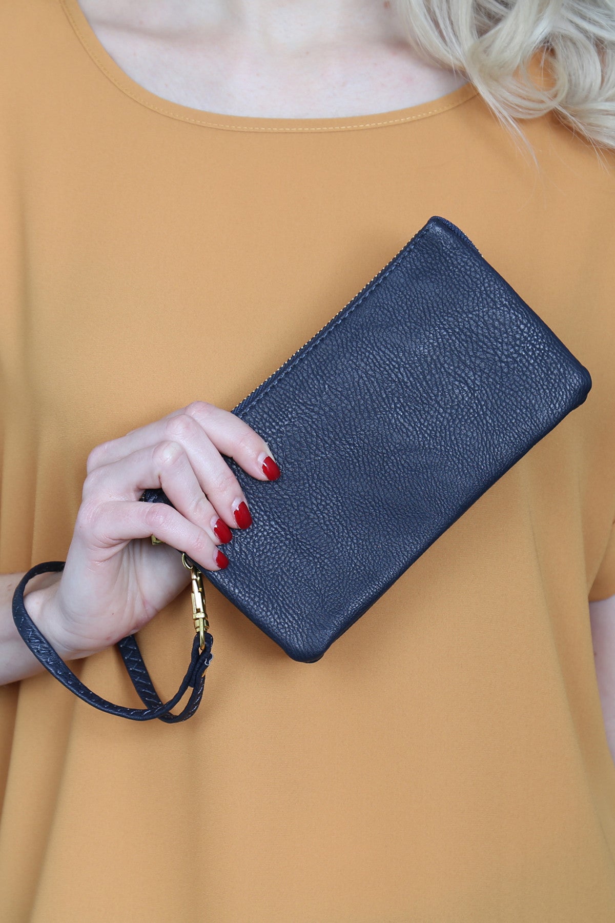 Leather Wallet with Detachable Wristlet