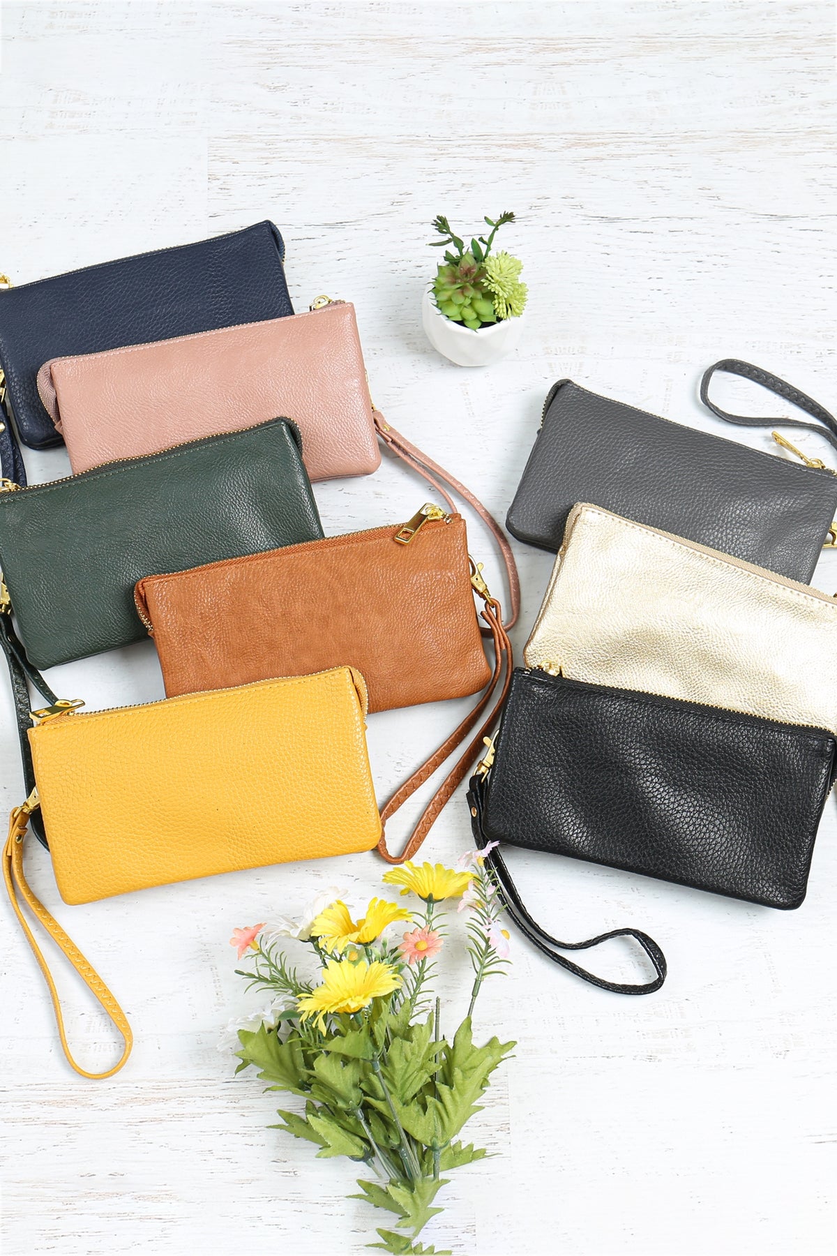 Leather Wallet with Detachable Wristlet