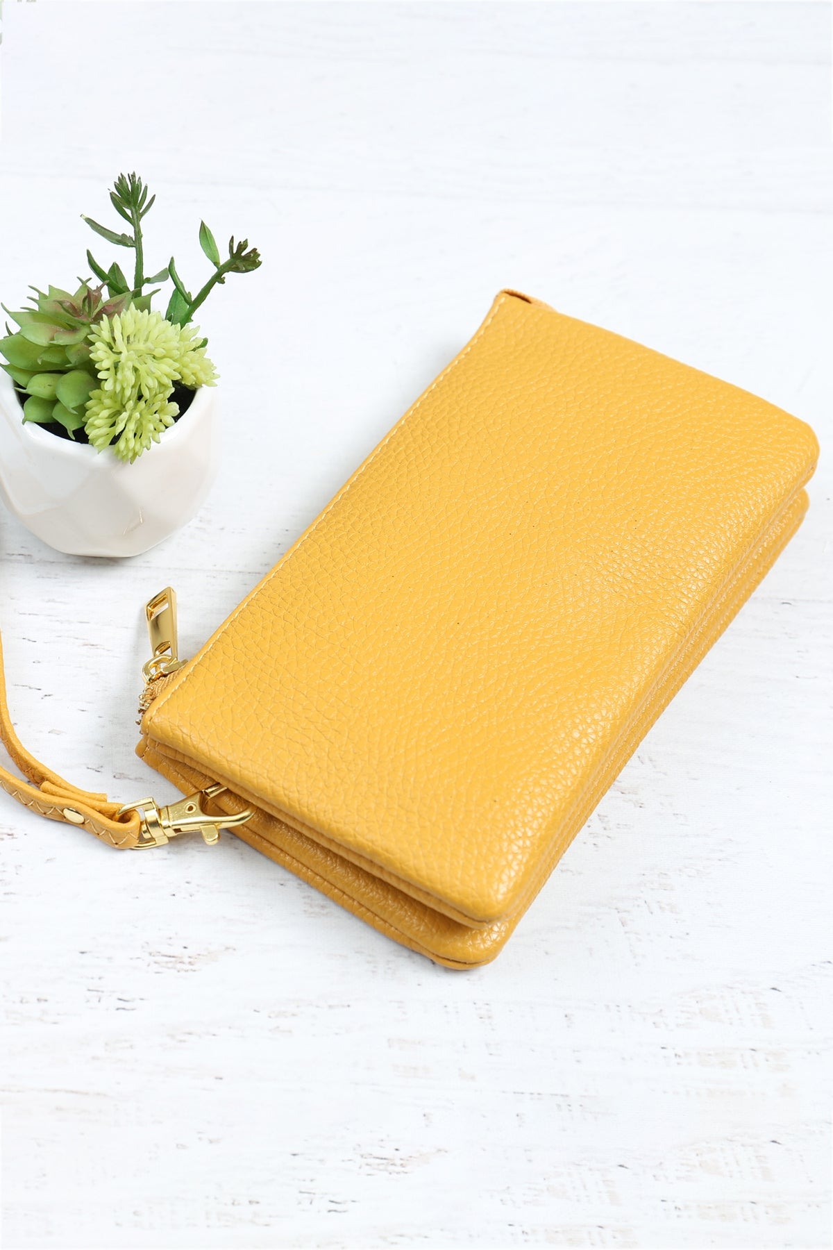 Leather Wallet with Detachable Wristlet