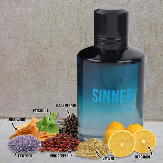 Sinner Spray Cologne Eau De Toilette For Men - 100ML/3.4 FL.OZ./3PCS