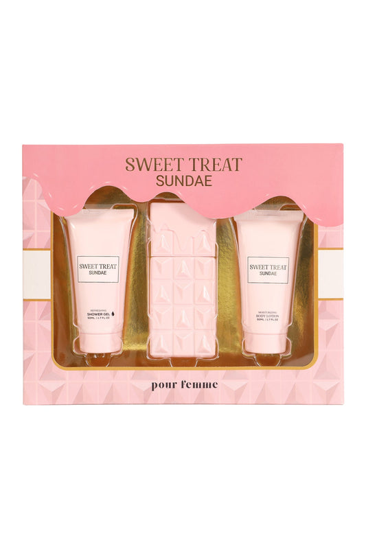 SWEET TREAT SUNDAE SHOWER GEL, SPRAY PERFUME EAU DE PARFUM, BODY LOTION FOR WOMEN 50ML/1.7FL.OZ/3 GIFT SET