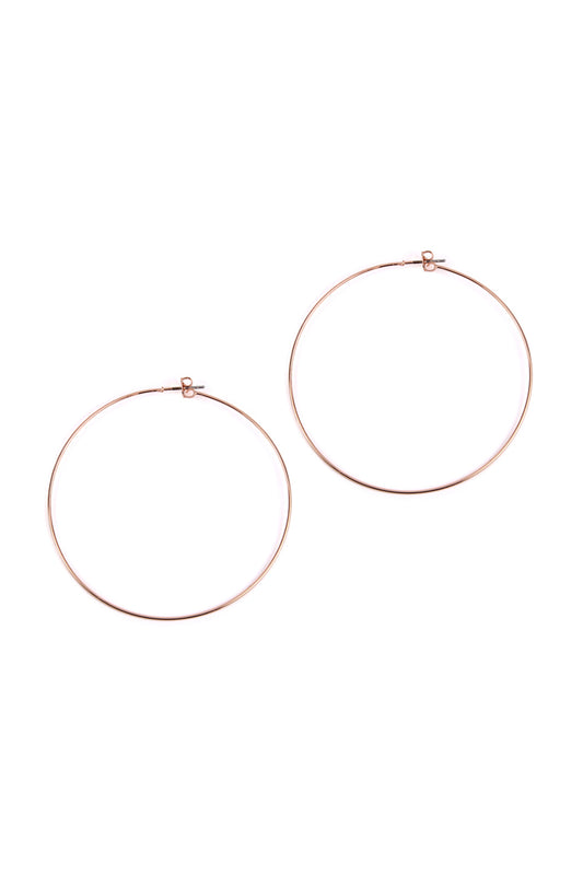 60MM Wire Hoop Earrings Rose Gold
