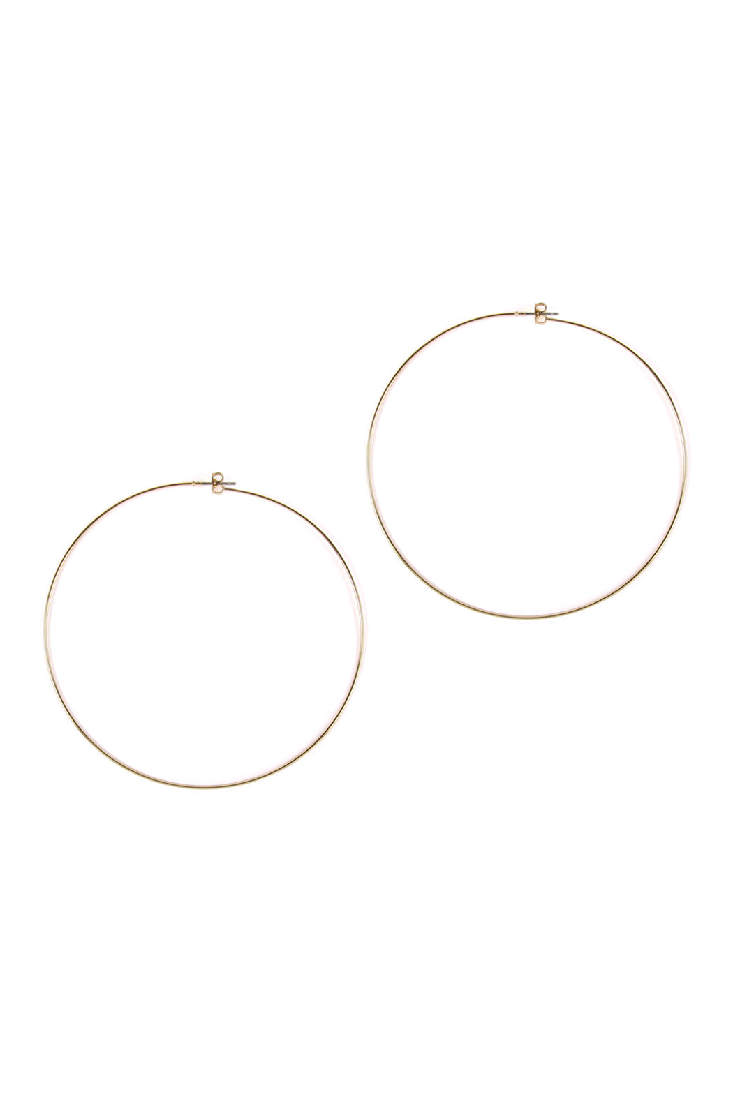 80 Mm Wire Hoop Earrings Matte Gold