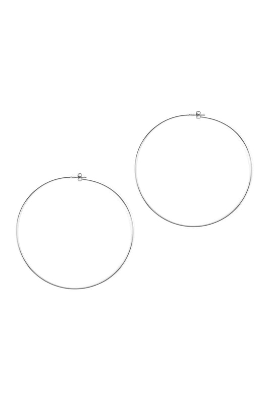 80MM Wire Hoop Earrings Matte Silver