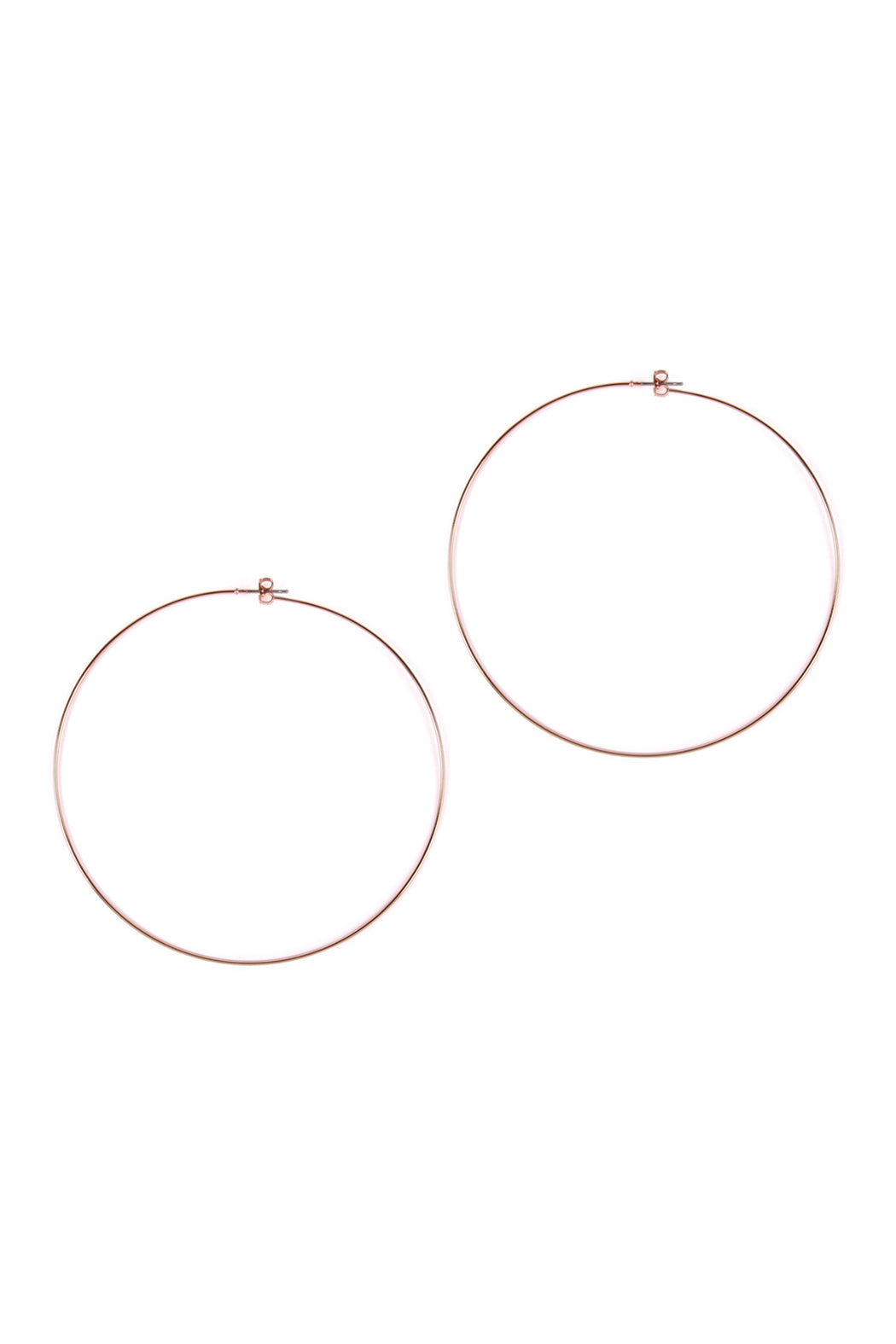 80Mm Wire Hoop Earrings Rose Gold