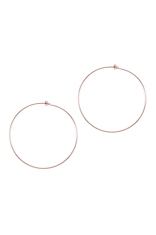80Mm Wire Hoop Earrings Rose Gold