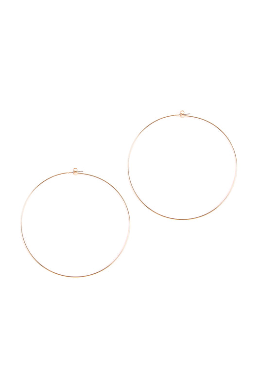 80Mm WIre Hoop Earrings Gold