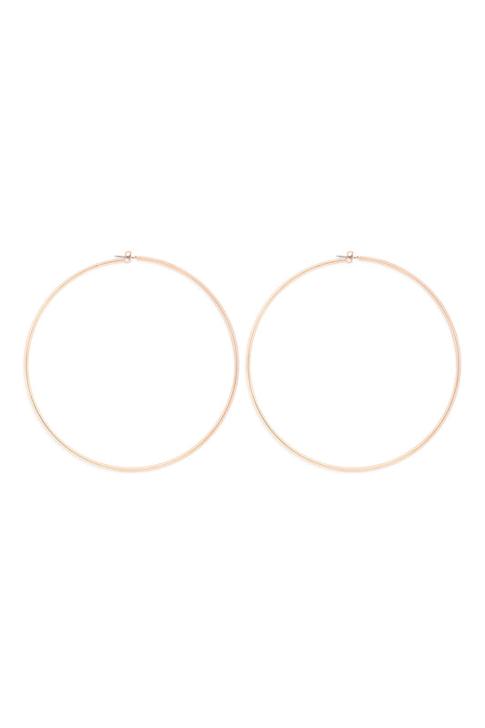 100M Wire Hoop Earrings Gold