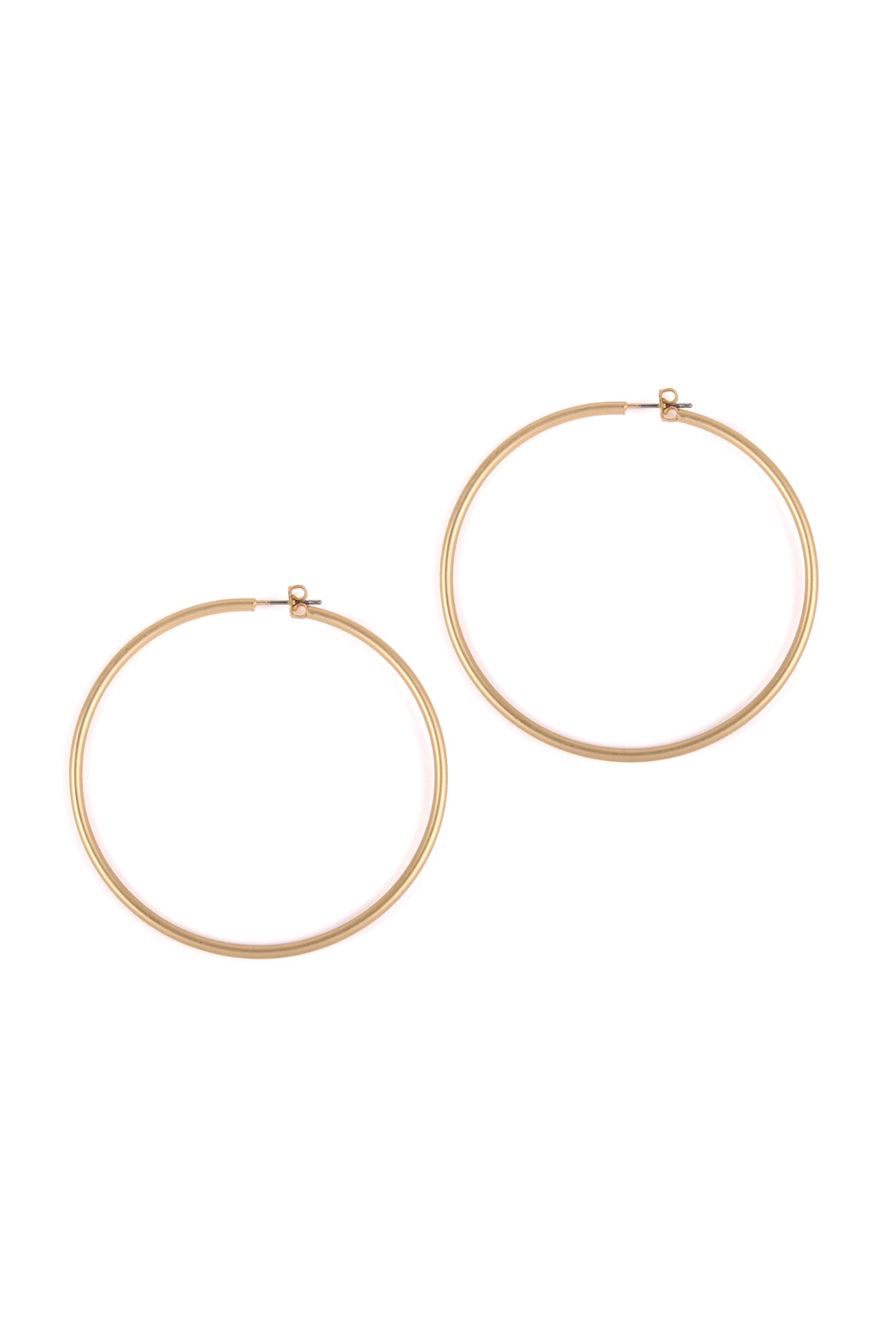 60MM Wire Hoop Earrings Matte Gold