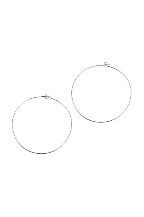 60MM Wire Hoop Earrings Matte Silver