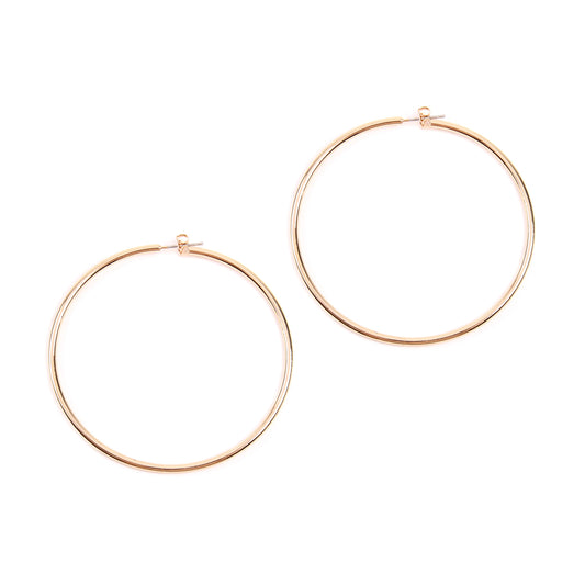 60MM Wire Hoop Earrings Gold