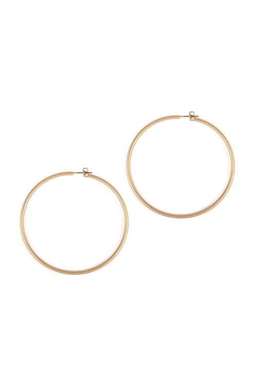60MM Wire Hoop Earrings Matte Silver