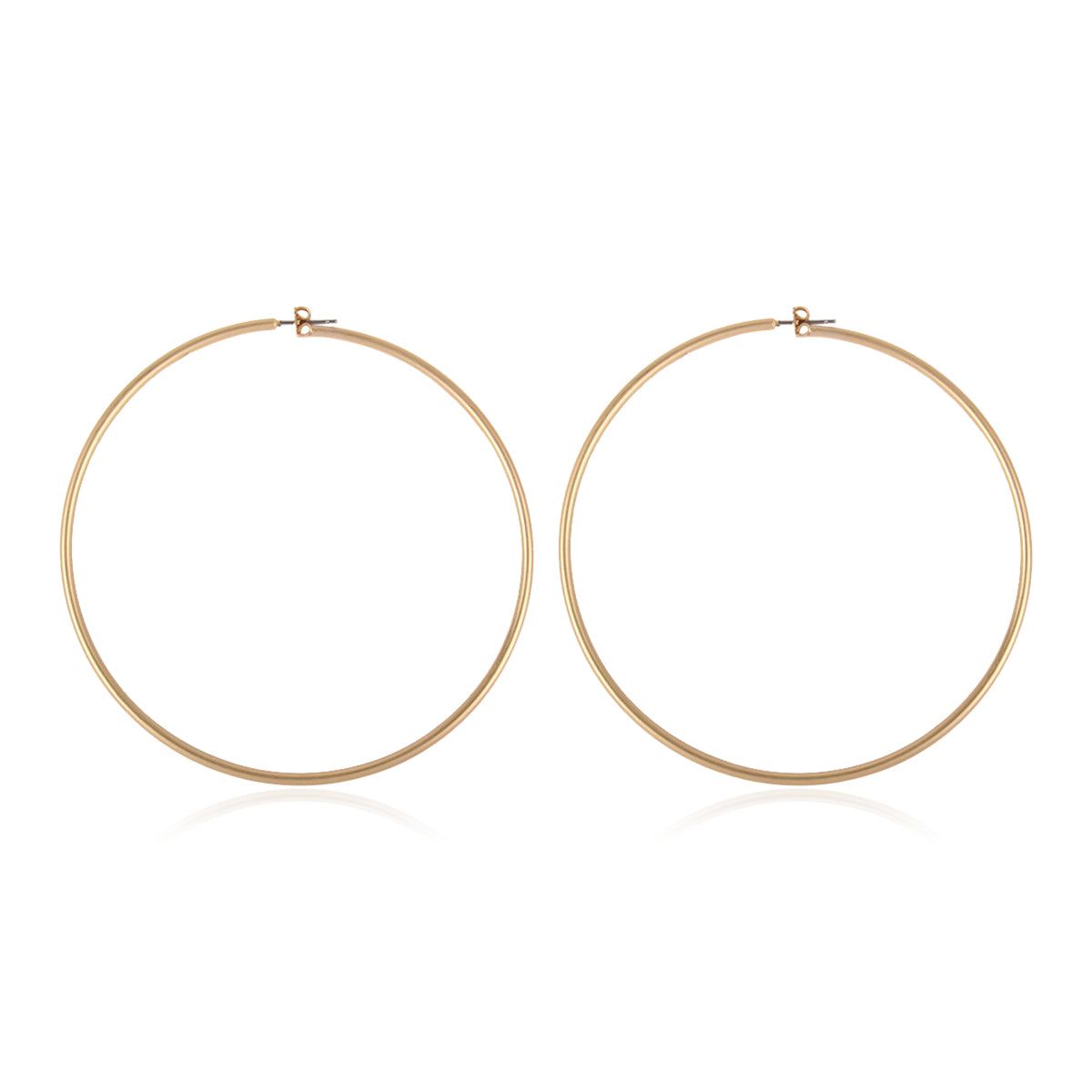 80MM Wire Hoop Earrings Matte Gold